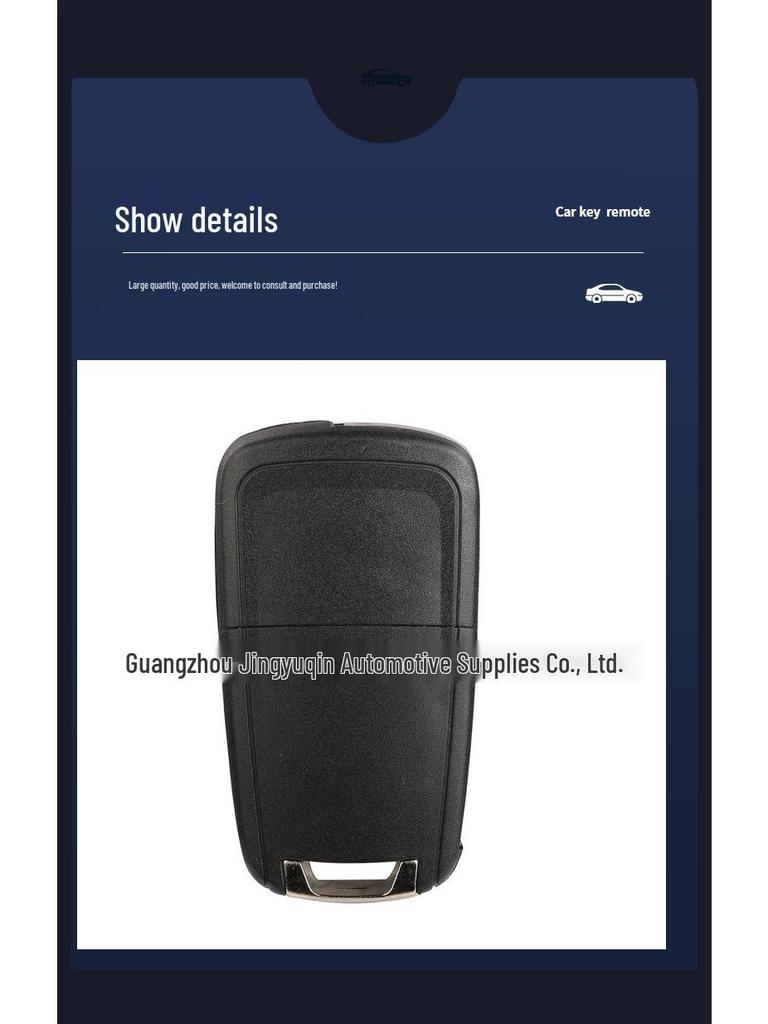 Compatible Key Replacement Shell for 2/3/4/5-Button Chevrolet/Opel/Buick Cruze Malibu (Flat Back)