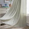 Cotton Linen Knitting and Embroidery Window Curtains for Living Room Short Vintage Home Decoration Tassel Drapes Kitchen Valance
