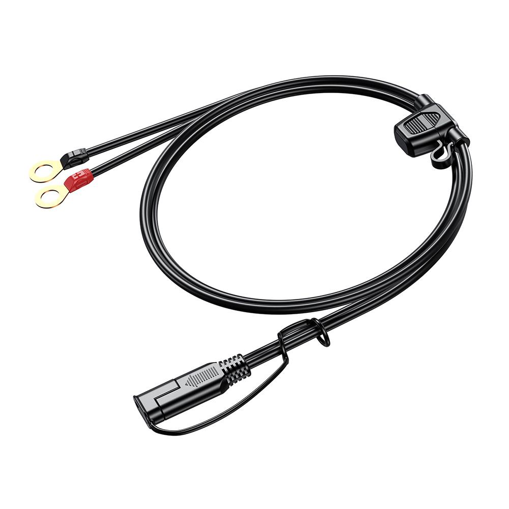 12-24V 18AWG SAE 2 Pin Quick Disconnect To O Ring Terminal Harness Connecter Cord Connector Cable for Battery Charger/Maintainer