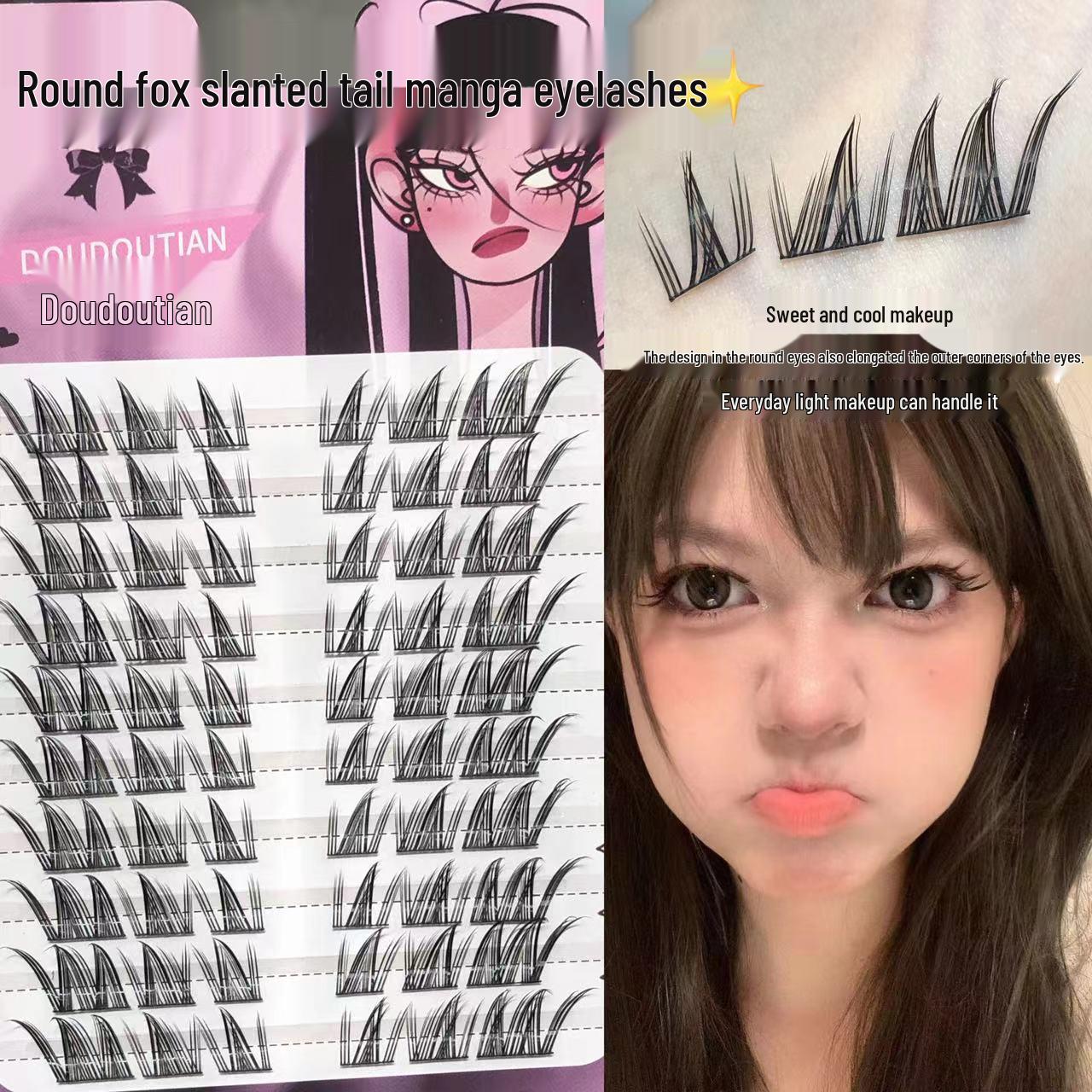 

Dou Dou Sweet Fox Series Manga Lashes: Cool Sister Style, Dense and Curled with Wide Band