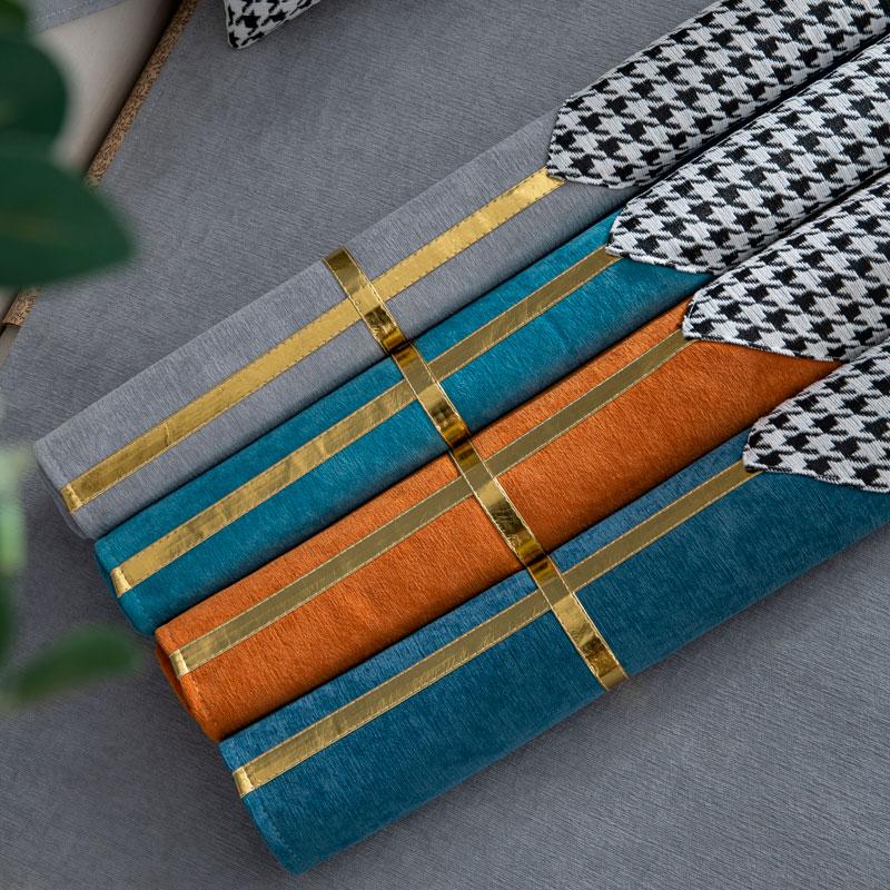 Luxury Plaid Chenille Sofa Cover L Shape Velvet Couch Slipcover Furniture Protector Armrest Recliner Towel Gray