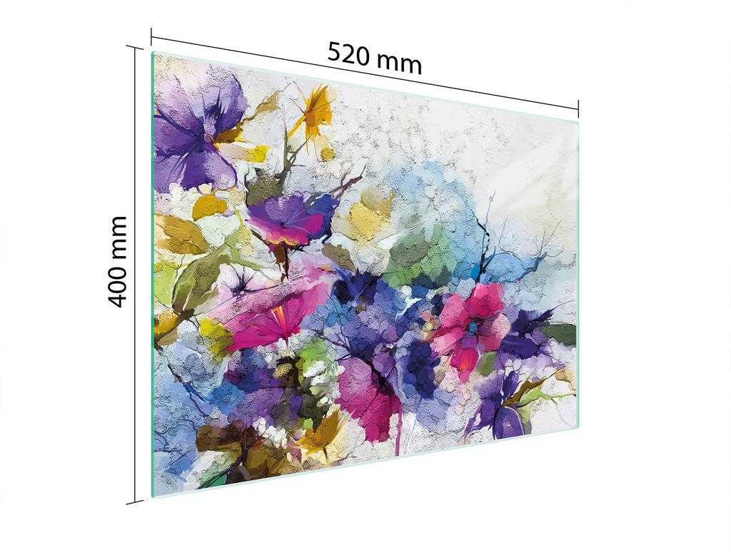 GLASSCHNEIDEBRETT 52x40 BLUMEN