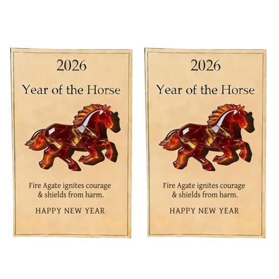 Liten Häst Fickkram Lycklig Akrylhästfigur med Kort 2026 Hästens År Meningsfull Gåva till Vänner