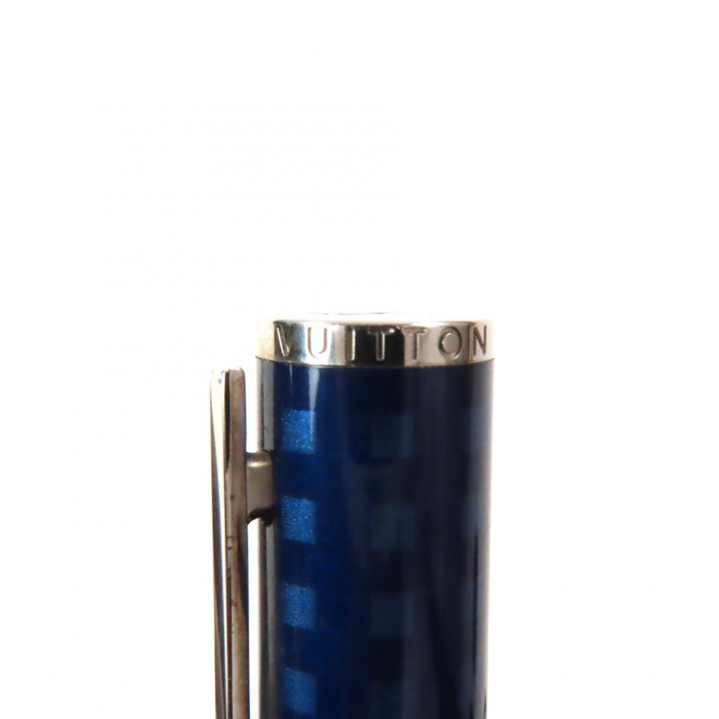 Great LOUIS VUITTON Ballpoint Pen Jet Rack Twist Type Navy Silver Mens N79155 Used