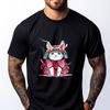 Cute Japanese Samurai Cat Aesthetic Ninja Ink Art Funny T Shirts Youth Man Clothes Plus Size Game
