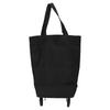 Foldable Shopping Cart with Wheels Multifunctional Fabric Storage Bag Portable Shopping Bag Black