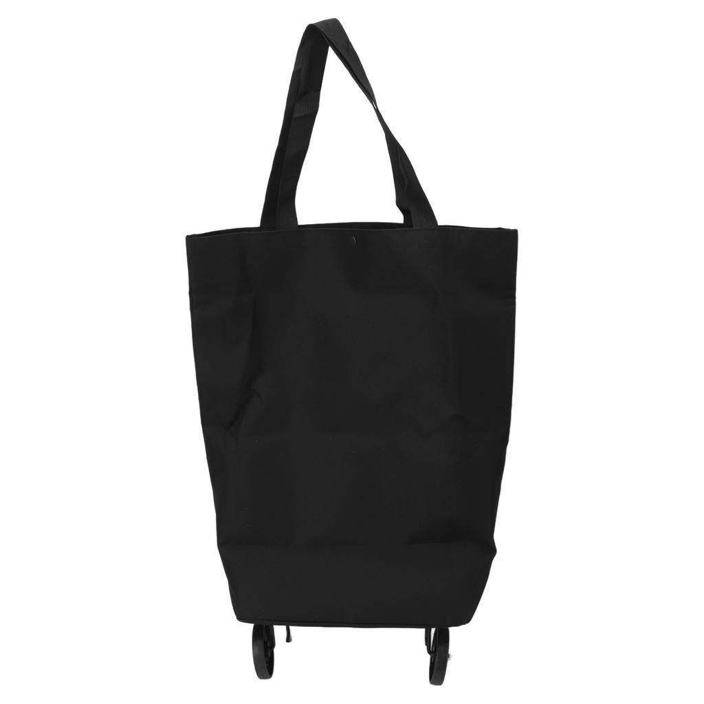 Faltbarer Einkaufswagen mit Rädern, multifunktionale Aufbewahrungstasche aus Stoff, tragbare Einkaufstasche, Schwarz