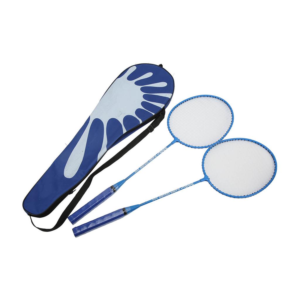 Children 2 Players Badminton Racket Set Aluminum Alloy Badminton Racquet Set for KidsBlue