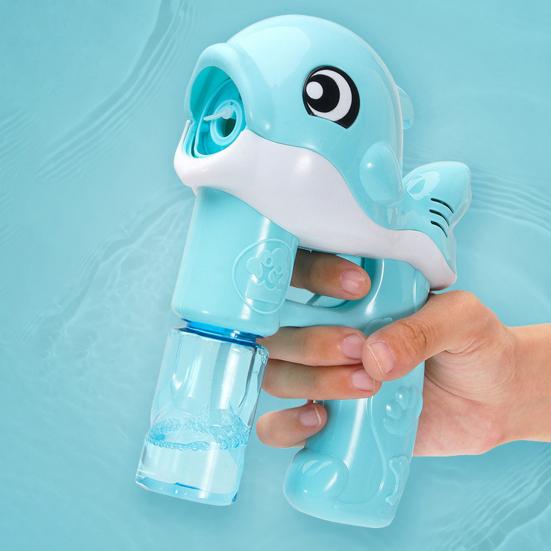 Dolphin Bubble Machine with Light Music Leakproof Kids Handheld Automatic Bubble Maker Shooter Blower Toy Toddlers Boys Girls Christmas Gift