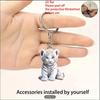 2D Cute Little Tiger Keychain Cartoon Animal Flat Pendant Acrylic Ornament Charms for Bag Hanging Decoration Party Festive Gift