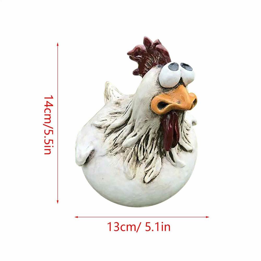 Lustiges Huhn Sitzende Zaun Deko Gartenstatuen für Zäune Hahn Wandkunst Hofskulpturen Bauernhof Terrasse Rasen Dekoration 14X13cm