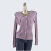 Spring and Autumn Doll Collar Breasted Cardigan Long Sleeves Knitting Mohair Lightweight Women's Clothing Outwear Pure Color