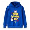 Kids Boys Girls Pullover Hoodie, Cute White Cat Graffiti Print 'Have A Super Day' Casual Soft Long Sleeve Hooded Sweatshirt for Daily Warm Wear