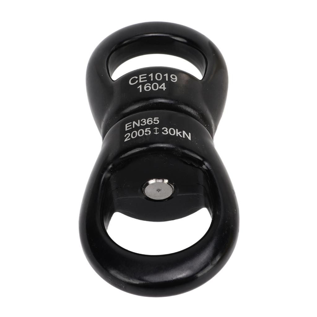 Svingkrok i rustfritt stål, 360 grader roterbar, slitesterk, svart, dobbel ende, svingbar øyekrok