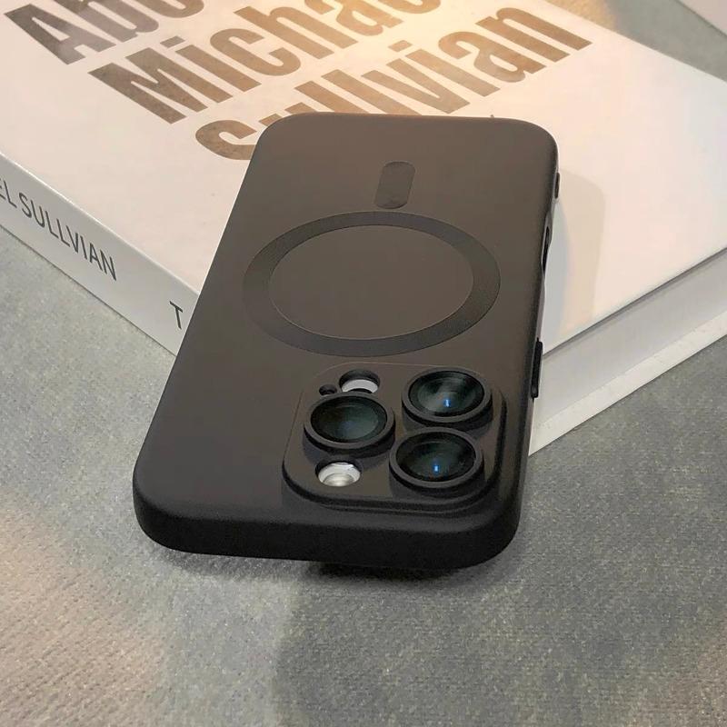 Luxusní magnetické pouzdro MagSafe s bezdrátovým nabíjením pro iPhone 16, 15, 11, 13, 12, 16 Pro Max XR, černé, nárazuvzdorné, silikonové