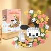 Diy Dog Cat Panda Raccoon Cute Pet Small Building Block Model Series Ornaments Children'S Toy Christmas Birthday Gifts For Kids