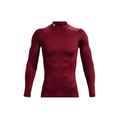 ColdGear® Solid Logo Half Zip Fitted Long Sleeve T-Shirt Men Tops Red 1366072-625