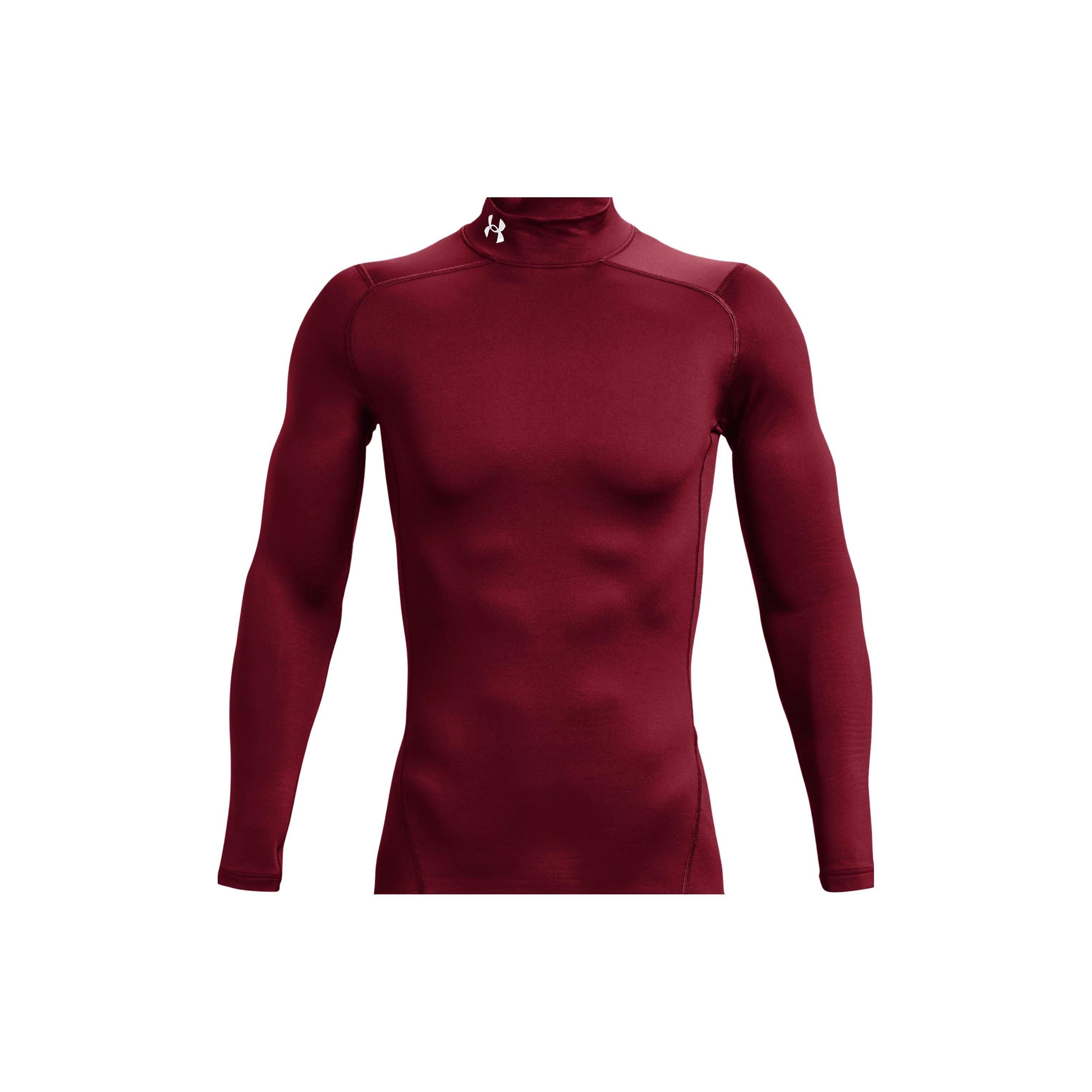 

Under Armour ColdGear® Solid Logo Half Zip Fitted Long Sleeve T-Shirt Men Tops Red 1366072-625 XL