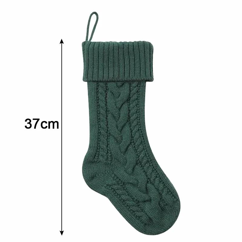 

Різдвяні шкарпетки Велика сумка для подарунків із цукерками Різдвяні в’язані панчохи Різдвяна ялинка Висячі прикраси Фестивальна вечірка Декоративні приналежності 37x13cm