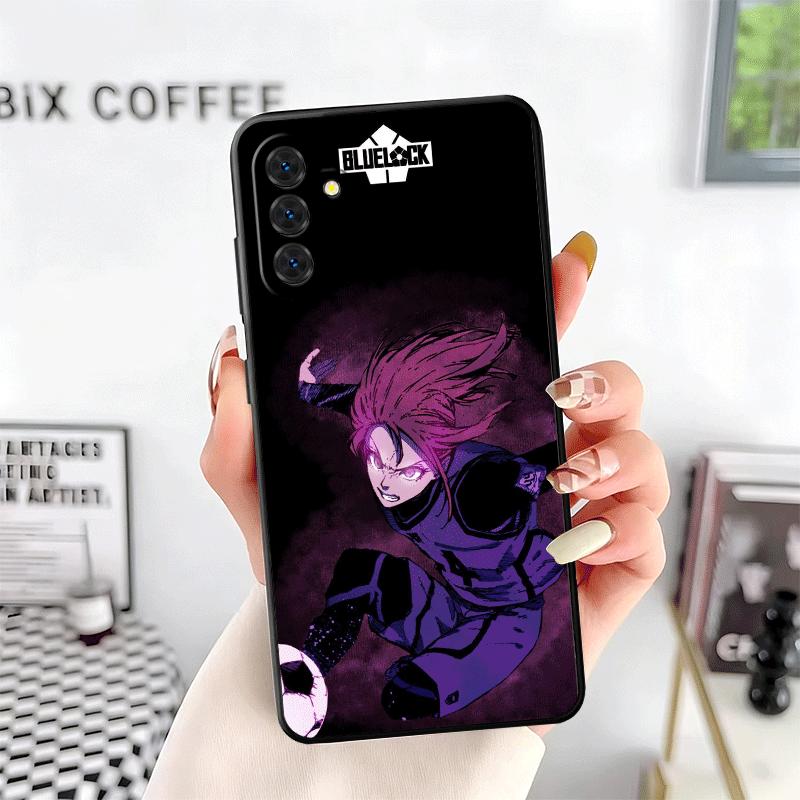 Blue L-Locks Chigiri Hyoma Soft Phone Case for Samsung A17 A37 A57 A16 A26 A36 A56 A15 A25 A35 A55 A14 A24 A34 A54 A13 A23 A33 A