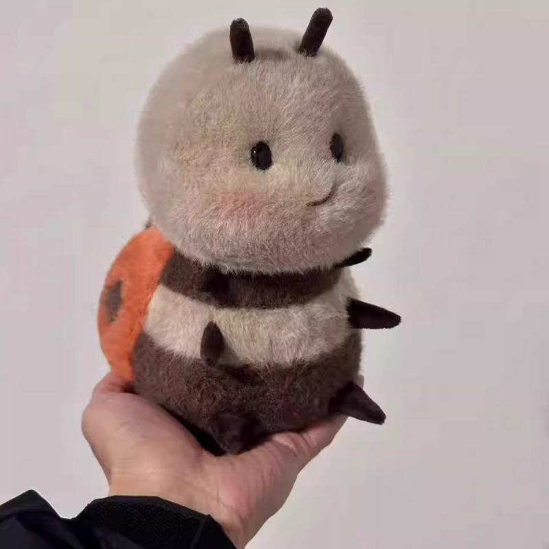 Super Cute Twisted Mouth Lips Ladybug Bee PLushie Stuffed 20CM Fat Ball Shape Bees Plush Toy Doll Toys for Kids Birthday Gift