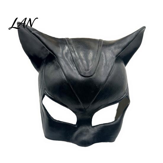 Soft Material Halloween Mask Catw Woman Mask, Black Cat Eye Costume Latex Full Face Leather Accessory for Masquerade Superhero Cosplay Party Glossy