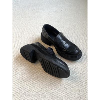 British Style Platform Loafers Women's One-pedal Lazy Shoes Versatile Single Shoes College Style Jk Uniform Shoes