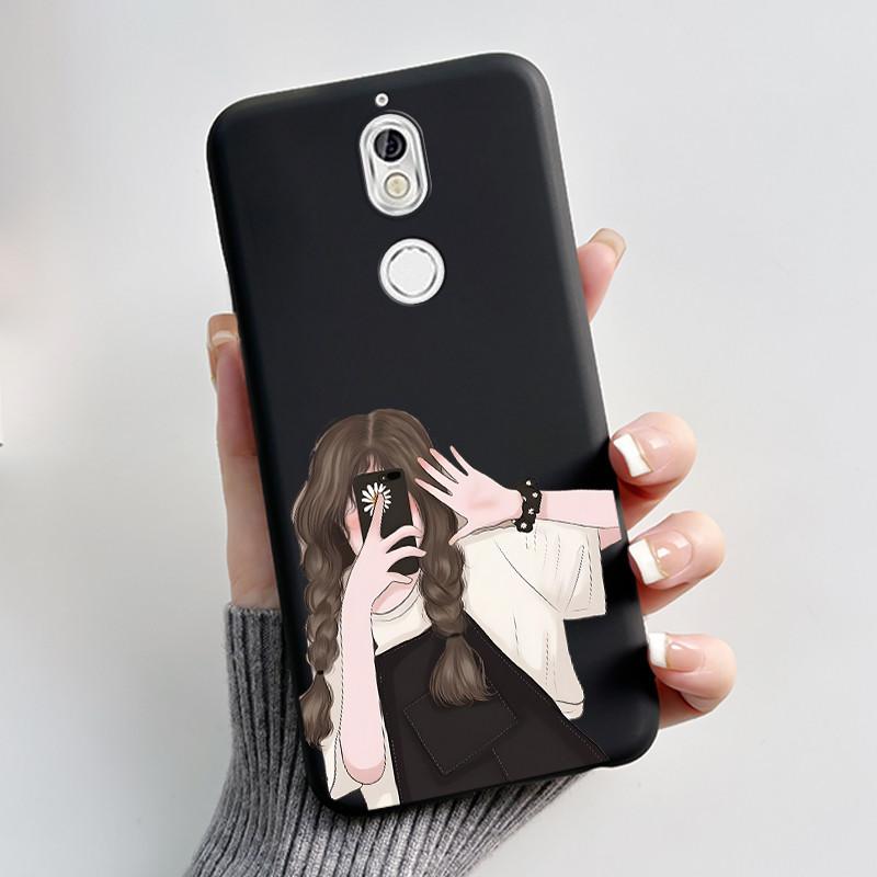 Case For Nokia 7 Phone Casing For Nokia 7 Plus Back Cover Trendy Soft Silicone Shockproof Black Case Milk Tea Rabbit Pattern