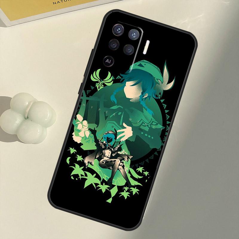 Genshin Impact Venti Case For OPPO A1K A3S A5S A15 A16 A52 A72 A5 A9 A31 A53 A83 A91 A93 A54 A74 A94 Cover Capa
