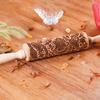 1 Pcs Wooden Sunflower Embossed Rolling Pin with Pattern for Kitchen Pastry Baking Tools Deep Engraving Cookies Stamp Tool