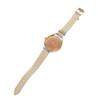 Used Like new Swarovski Crystal Line Aura SS Leather White Quartz Watch 0609 SWAROVSKI