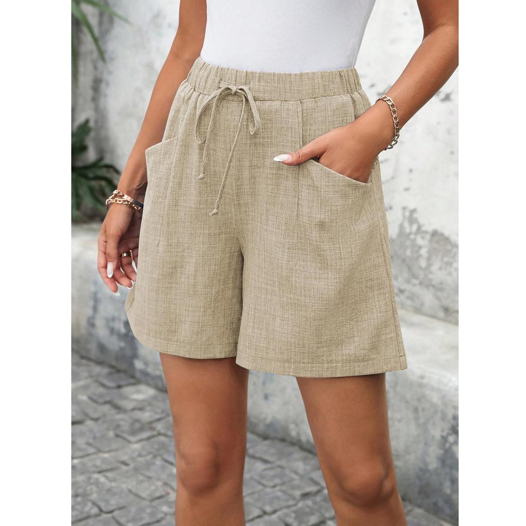 Women's Drawstring Shorts Elastic Waist Lightweight Summer Casual Short With Pockets