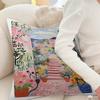 Květinová zahrada Barevný umělecký tisk Polštář Dárky Domácí kancelářské vybavení Ložnice Pohovka Potah na polštář do auta pouzdro 45x45cm