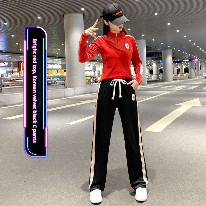 Square Dance Gold Velvet Suit Spring and Autumn New Team Gymnastics for Workout and Dance Clothes