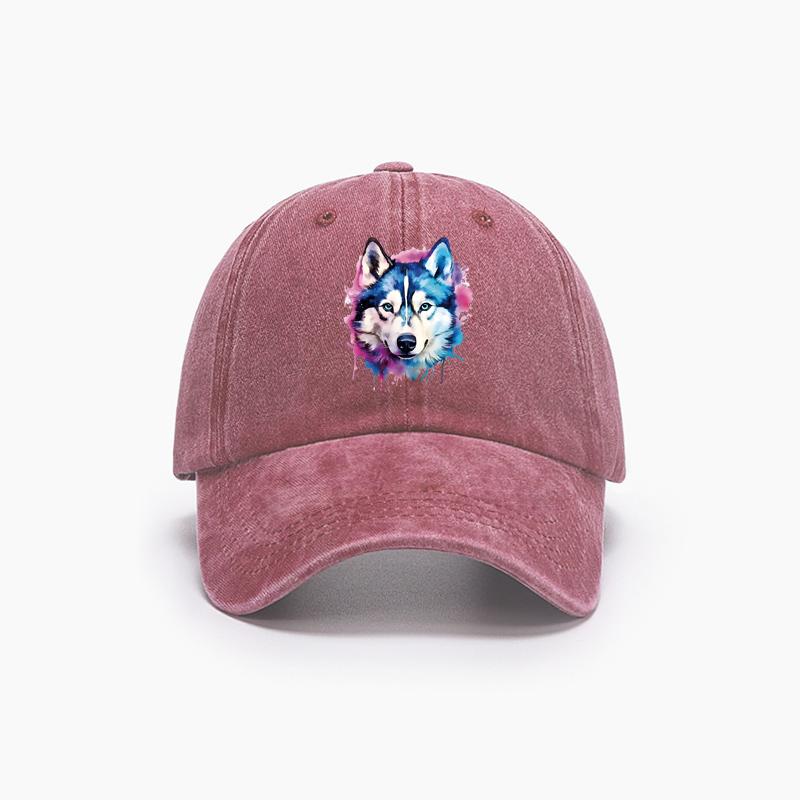 In Stock Adjustable Hat Print Wolf Caps Casual Outdoor Plain Baseball Unisex Cap Baseball Basic Cap Men Snapback Cap