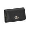 COACH key case old letter logo snap buckle leather coin purse key bag women's black black