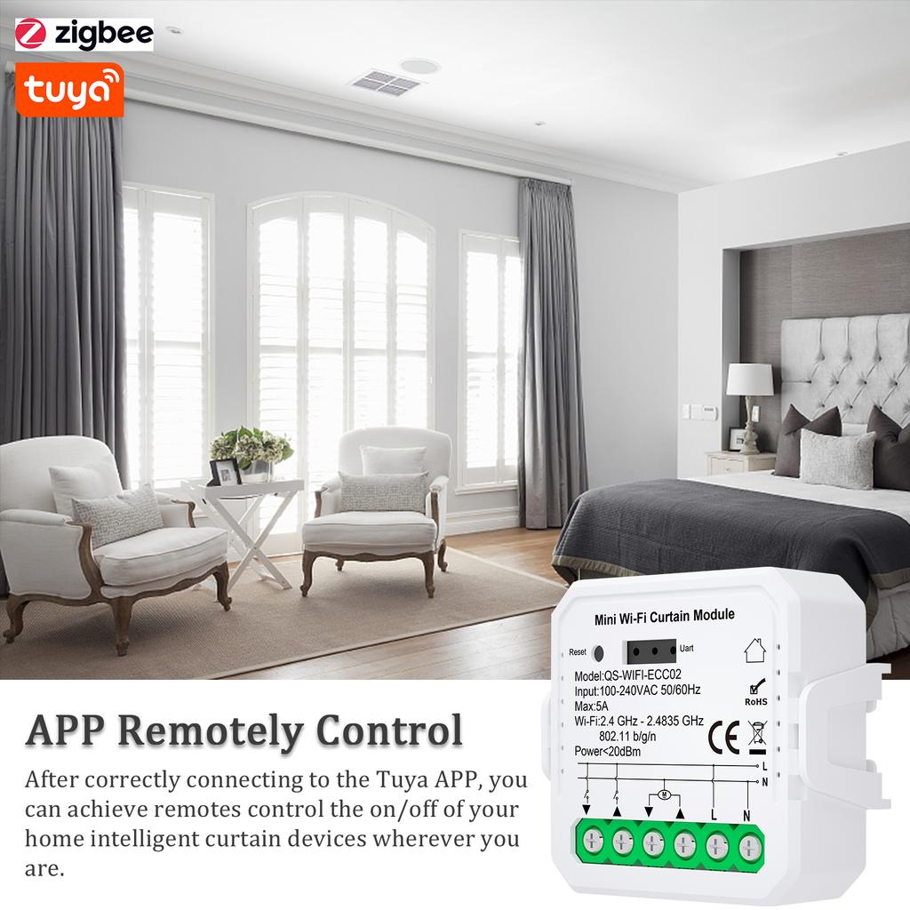 Tuya ZigBee Curtain Module Home Intelligent Appliance Curtain Module Mobilephone APP Remotely Control Compatible Alexa