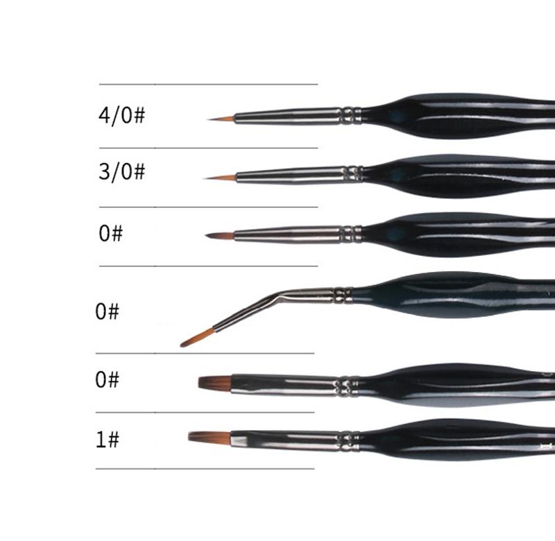 6 PCS Fine Detail Paint Brush Miniature Painting Brushes Kit for Acrylic Watercolor Oil Face Nail Scale Model Painting