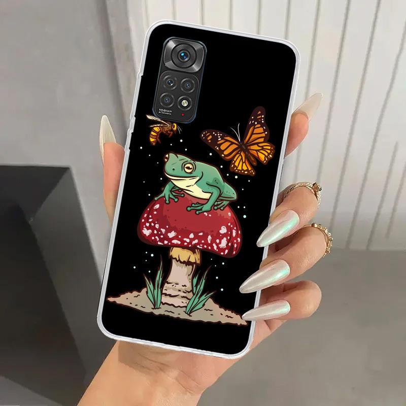 Cottagecore Frog Mushroom Kawaii Phone Case for Xiaomi Redmi Note 15 14 14S 13 12S 12 Pro 11S 11 Plus 11T 11E 10S Soft Funda Pri