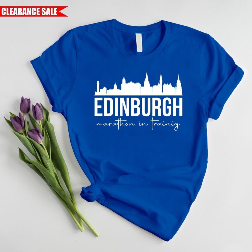

Training For Edinburgh Marathon Print T Shirt 26.2 Miles Race Running Unisex Top XL