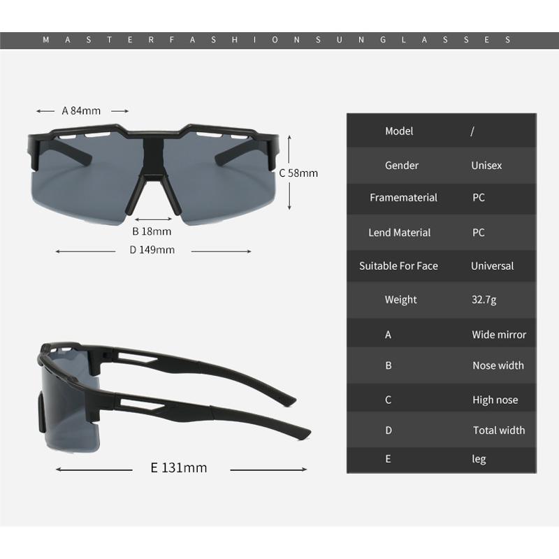 New Fashion Trend Half Frame Outdoor Cycling Sports Mirror Men And Women Windproof Goggles 9968