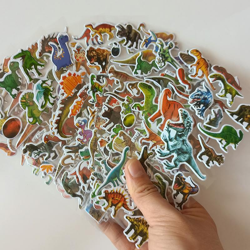 10 Sheets Dinosaur Series Cartoon Stickers For Children Notebook Skateboard Diy Waterproof Cute Sticker Toy Boys Gift