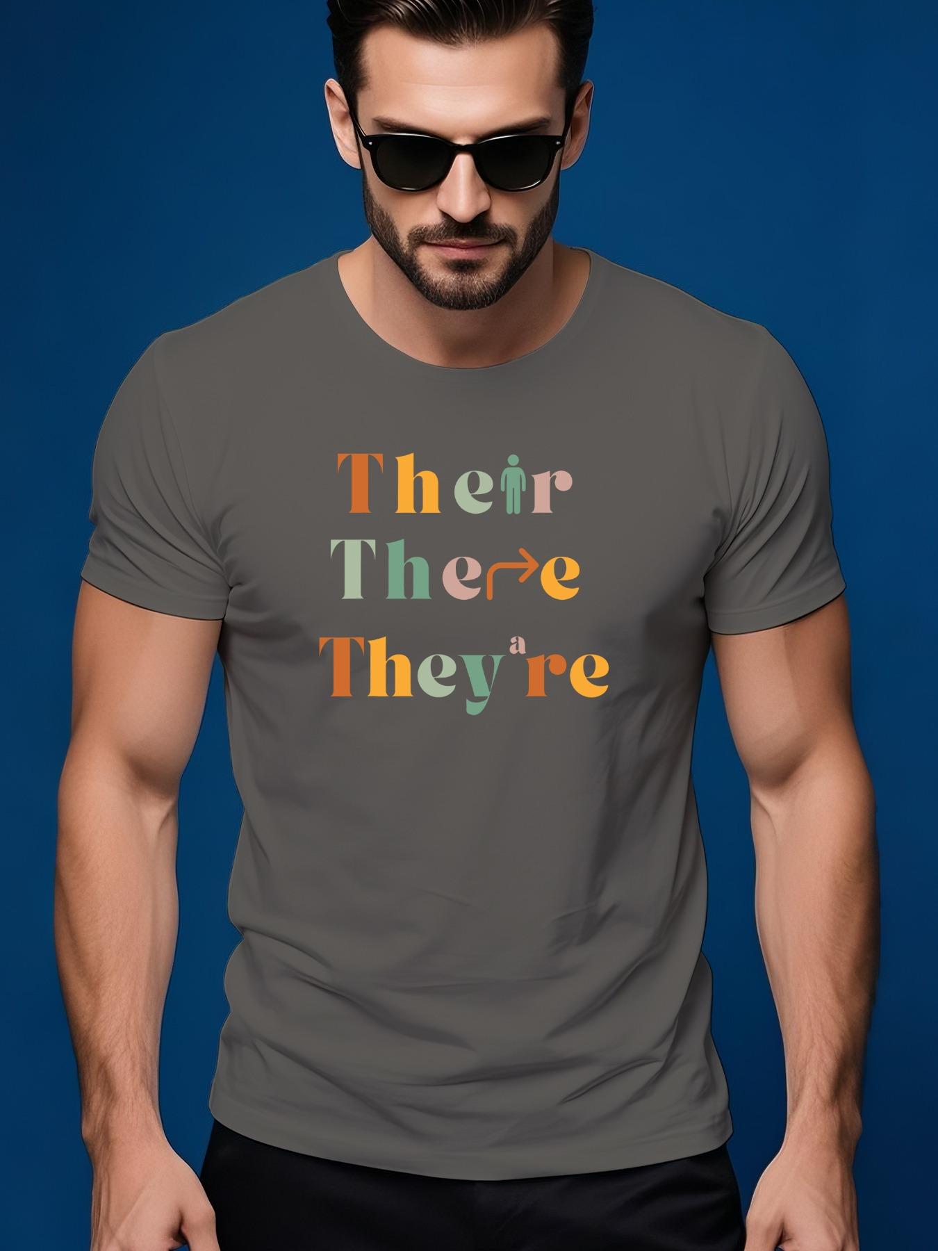 Graphic Print Short Sleeve Tshirt - Their There They re ... M