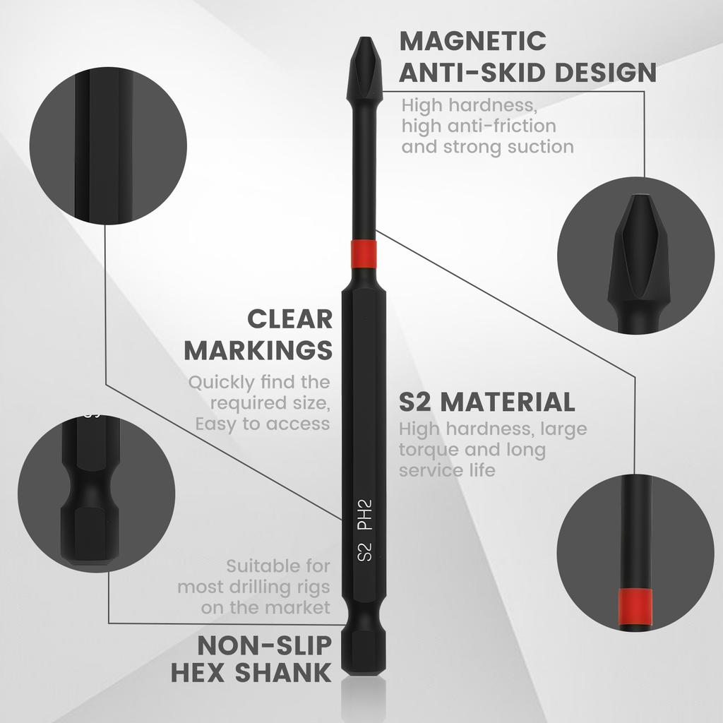 19/38-teiliges Magnetisches Schraubendreher-Bit-Set Legierter Stahl Magnet Schraubenbohrer-Set Schnellwechsel Sechskant-Bohrkopf-Set Leicht zugänglich