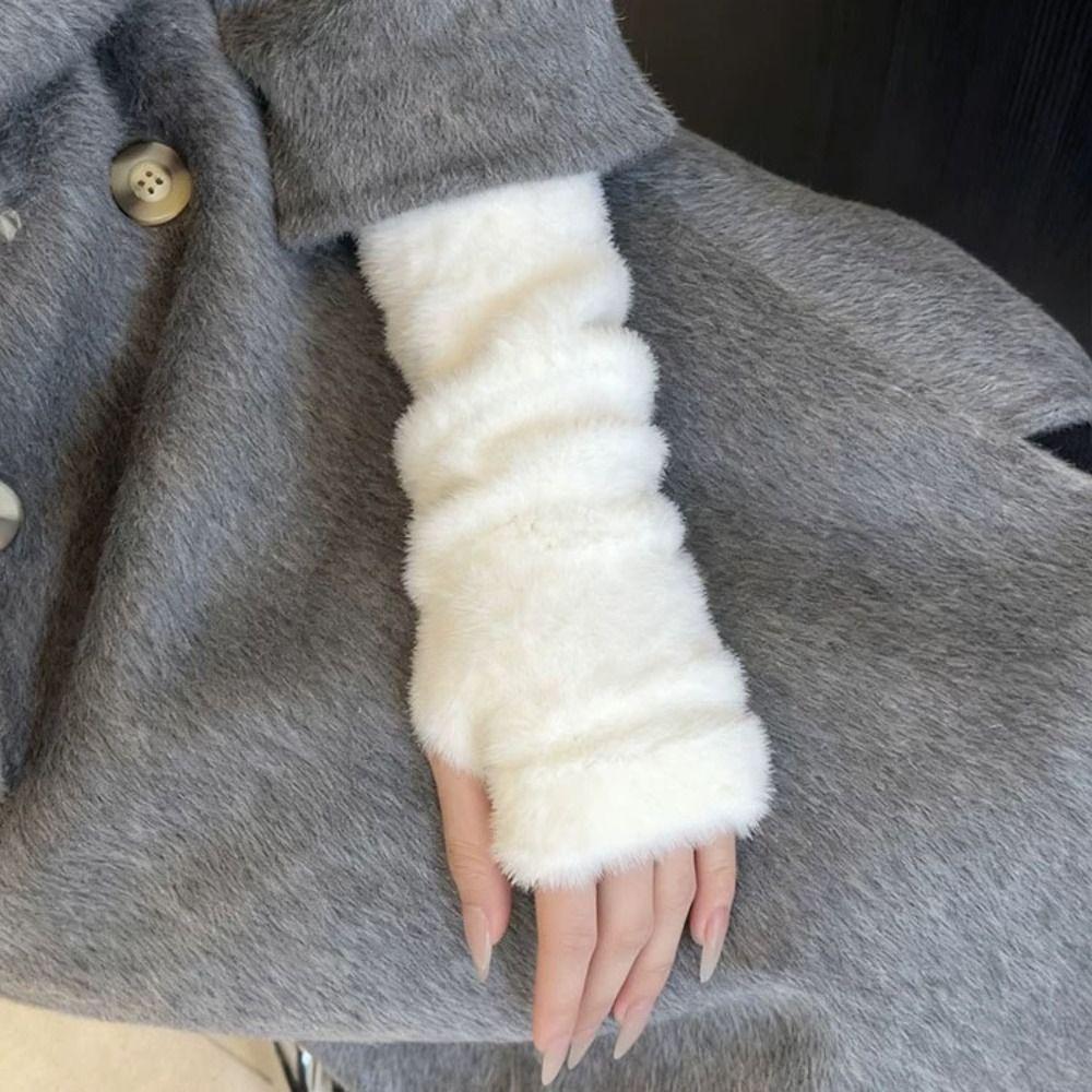 Breathable Korean Style Knitted Warm Sleeves Hole Y2k Long Fingerless Sleeves Elastic Spicy Girl Warm Arm Covers Streetwear