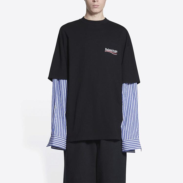 Balenciaga Political Campaign Layered T-Shirt 'Black' Men's 698631TKVJ11070