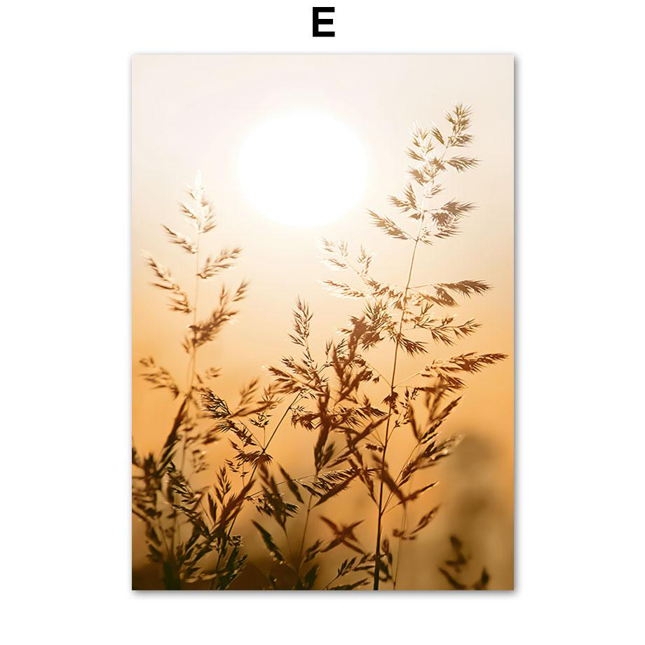 Autumn Deer Castle Fallen Leave Poster Pier Plant Forest Print Wall Art Pictures Canvas Painting For Living Room Home Decor