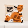 Halloween Funny Pillow Cover Short Plush Pumpkin Print Cushion Indoor Holiday Decoration Sofa Cushion