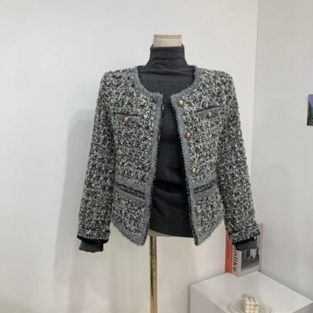C S In The Room Glitter Long Sleeve jaCket roSe Gold Button 2Color C