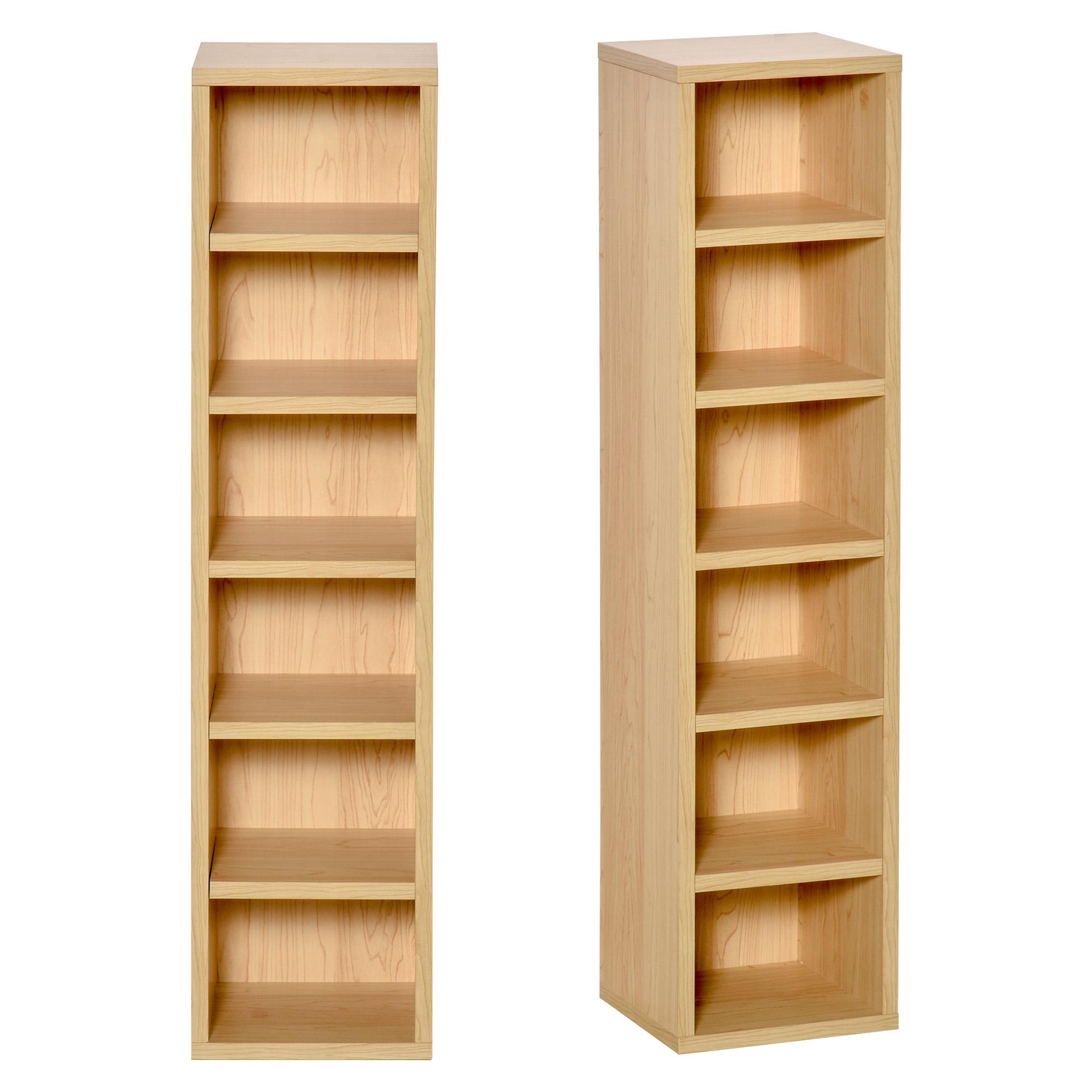 Zestaw 2 Półek Kolumnowych Szafka na CD-DVD 6 + 6 Komór Wymiary. 21D x 19S x 88W cm Maks. Pojemność 160 CD Kolor Bukowy 21 x 19 x 88 cm beżowy
